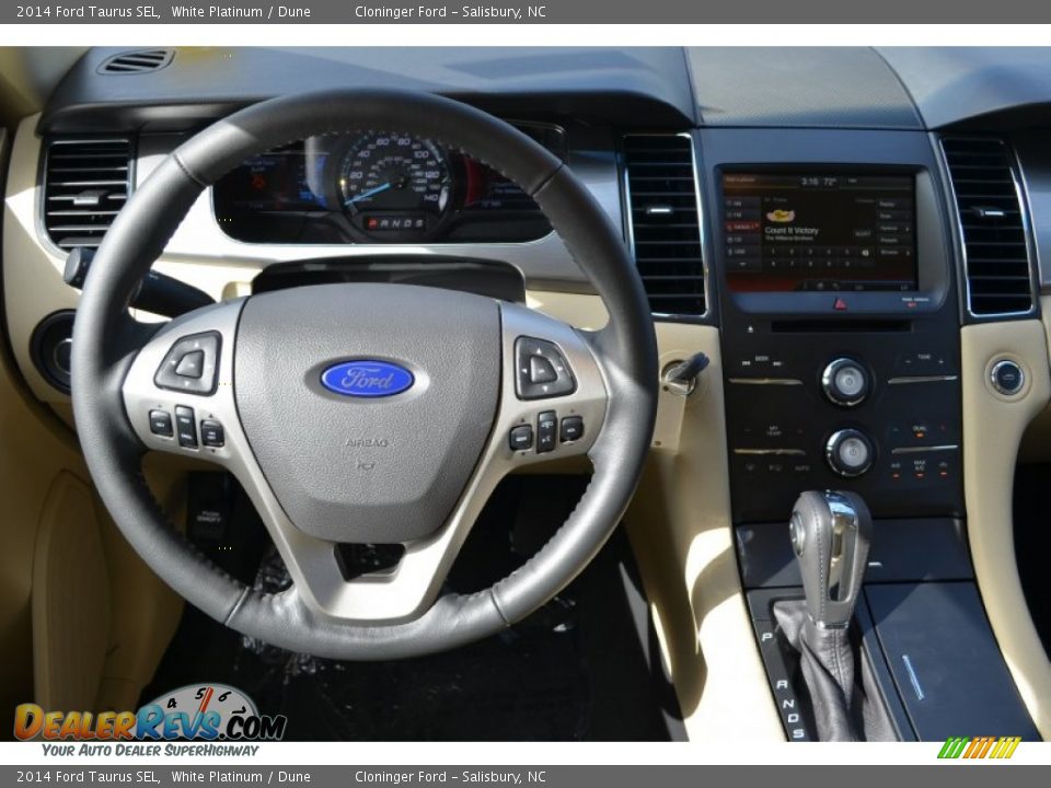 2014 Ford Taurus SEL White Platinum / Dune Photo #10
