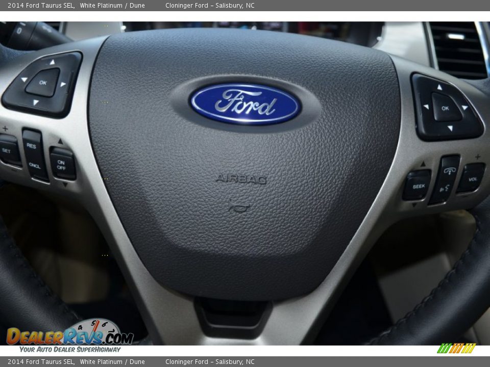 2014 Ford Taurus SEL White Platinum / Dune Photo #15