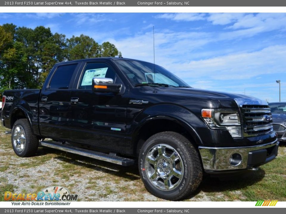 2013 Ford F150 Lariat SuperCrew 4x4 Tuxedo Black Metallic / Black Photo #1