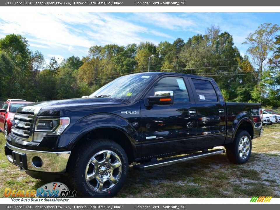 2013 Ford F150 Lariat SuperCrew 4x4 Tuxedo Black Metallic / Black Photo #3