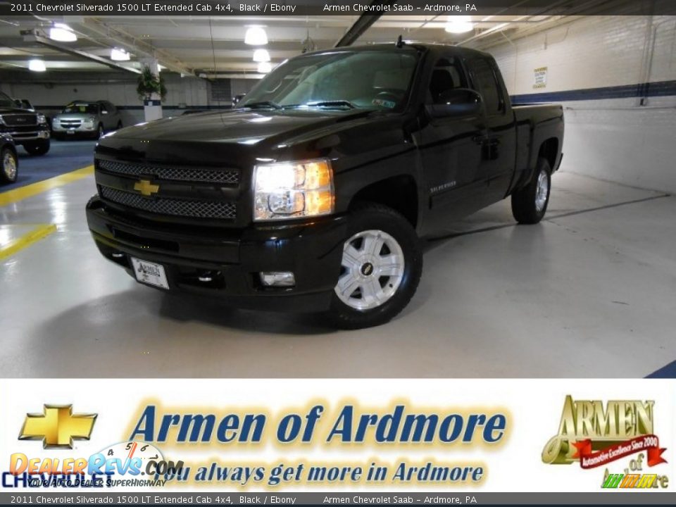 2011 Chevrolet Silverado 1500 LT Extended Cab 4x4 Black / Ebony Photo #1