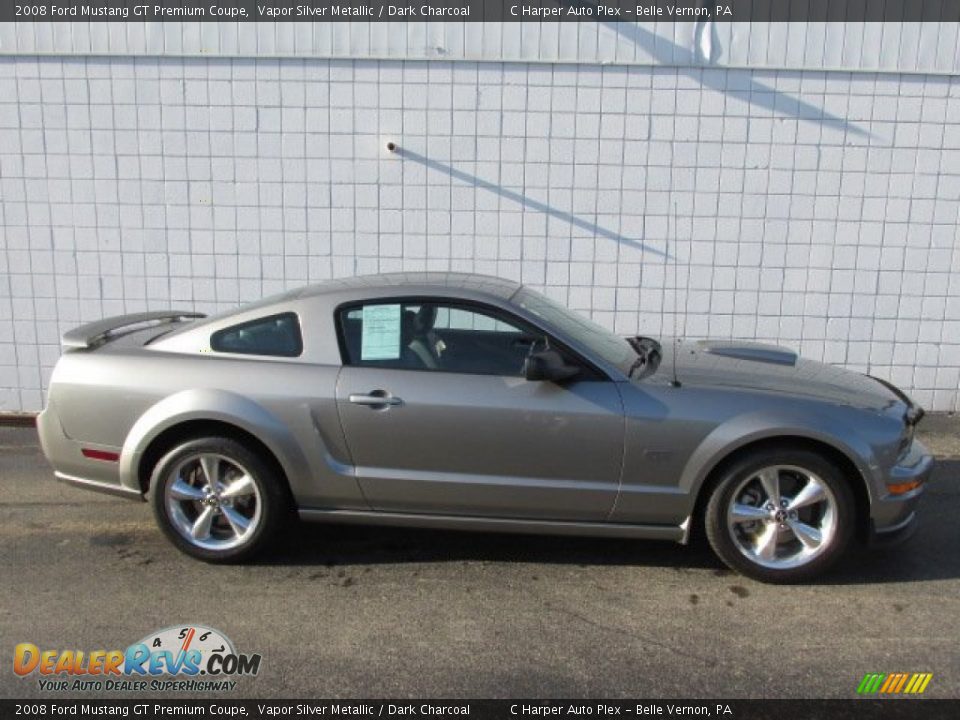 2008 Ford Mustang GT Premium Coupe Vapor Silver Metallic / Dark Charcoal Photo #2