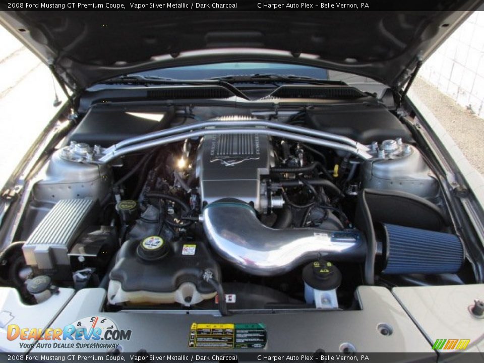 2008 Ford Mustang GT Premium Coupe Vapor Silver Metallic / Dark Charcoal Photo #9