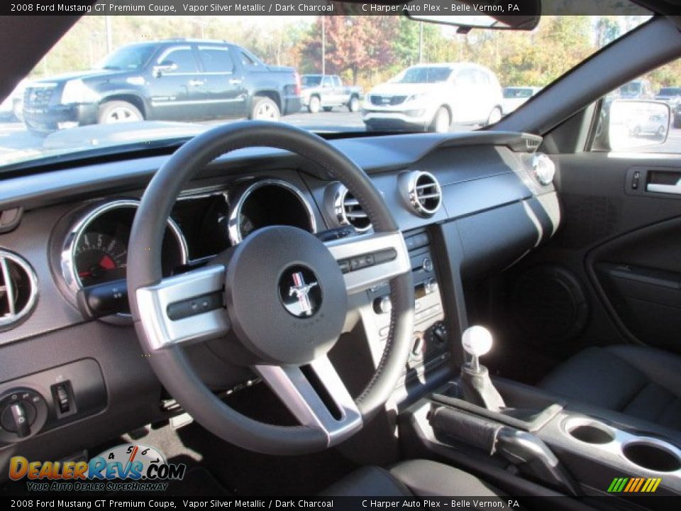 2008 Ford Mustang GT Premium Coupe Vapor Silver Metallic / Dark Charcoal Photo #12