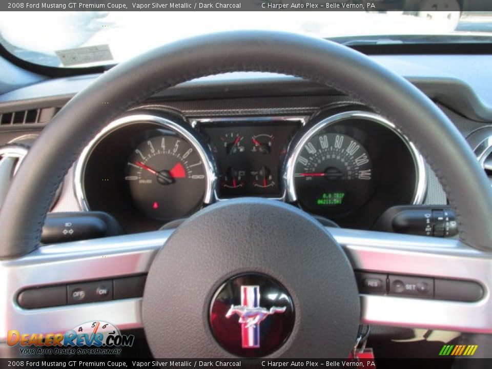2008 Ford Mustang GT Premium Coupe Vapor Silver Metallic / Dark Charcoal Photo #17