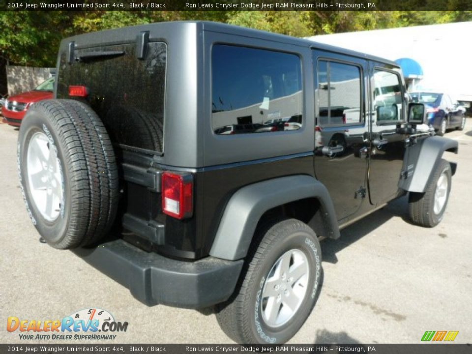 2014 Jeep Wrangler Unlimited Sport 4x4 Black / Black Photo #5