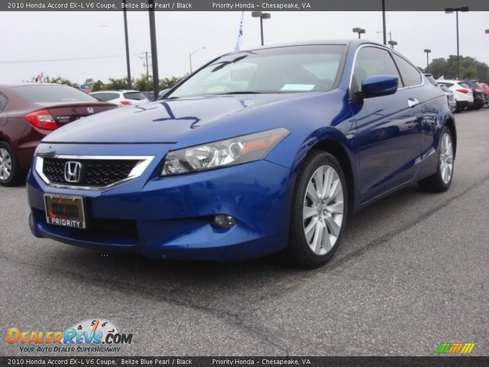 2010 Honda Accord EX-L V6 Coupe Belize Blue Pearl / Black Photo #1