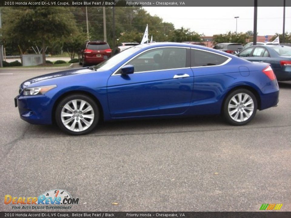 2010 Honda Accord EX-L V6 Coupe Belize Blue Pearl / Black Photo #3