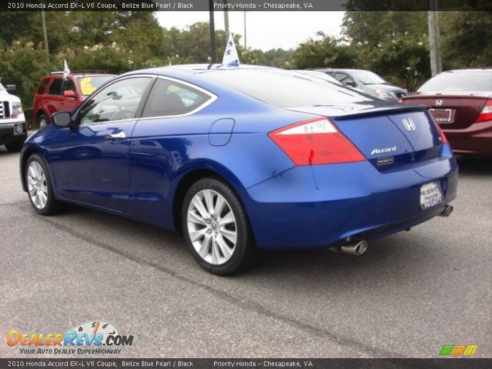 2010 Honda Accord EX-L V6 Coupe Belize Blue Pearl / Black Photo #4