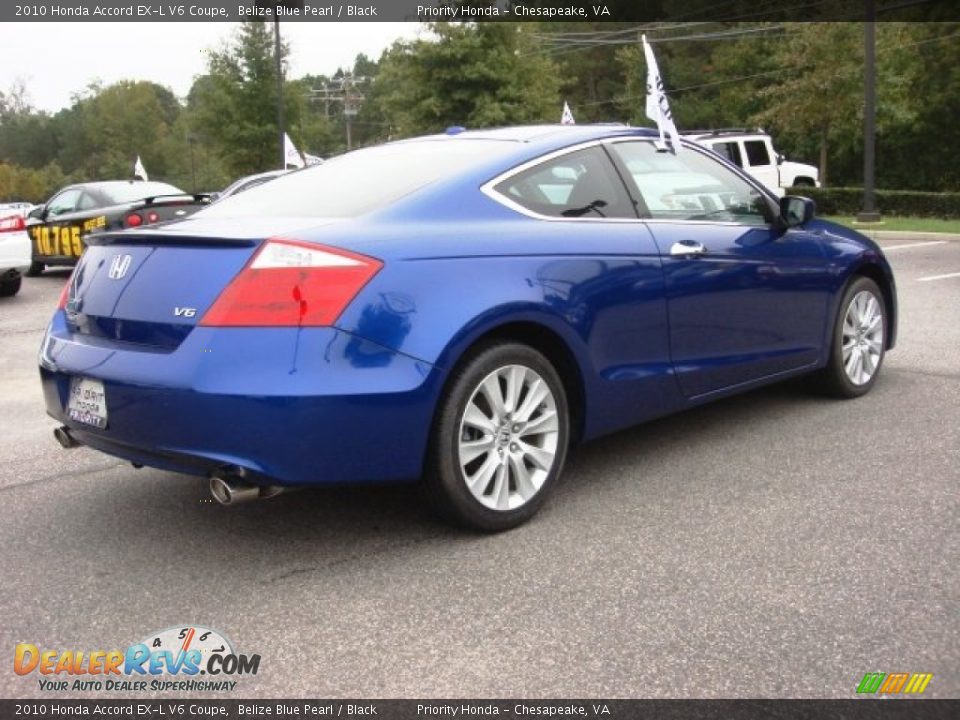 2010 Honda Accord EX-L V6 Coupe Belize Blue Pearl / Black Photo #5