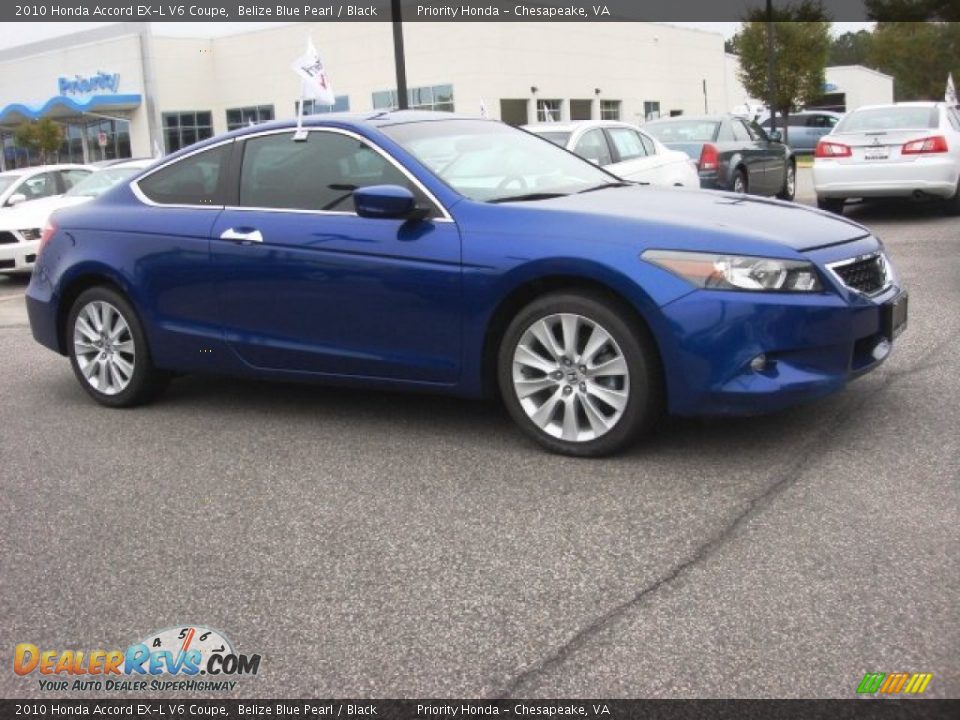 2010 Honda Accord EX-L V6 Coupe Belize Blue Pearl / Black Photo #6