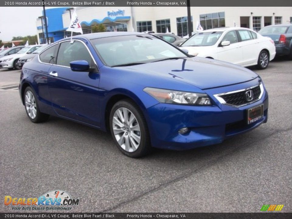 2010 Honda Accord EX-L V6 Coupe Belize Blue Pearl / Black Photo #7
