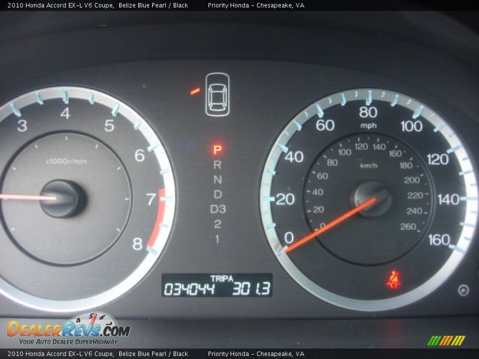 2010 Honda Accord EX-L V6 Coupe Belize Blue Pearl / Black Photo #15