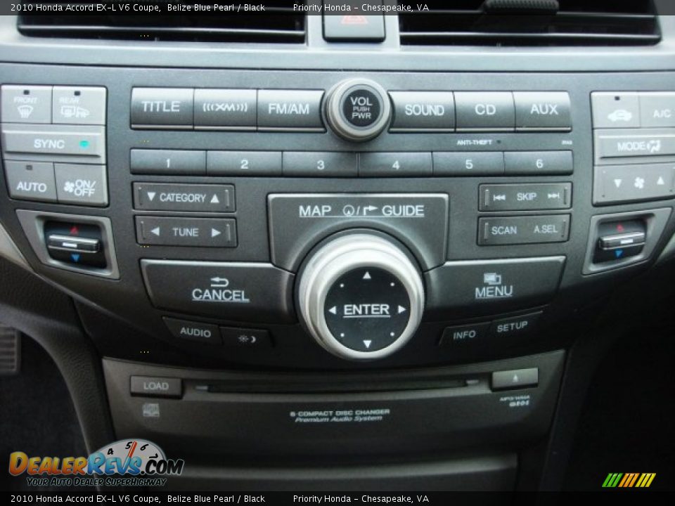 2010 Honda Accord EX-L V6 Coupe Belize Blue Pearl / Black Photo #17