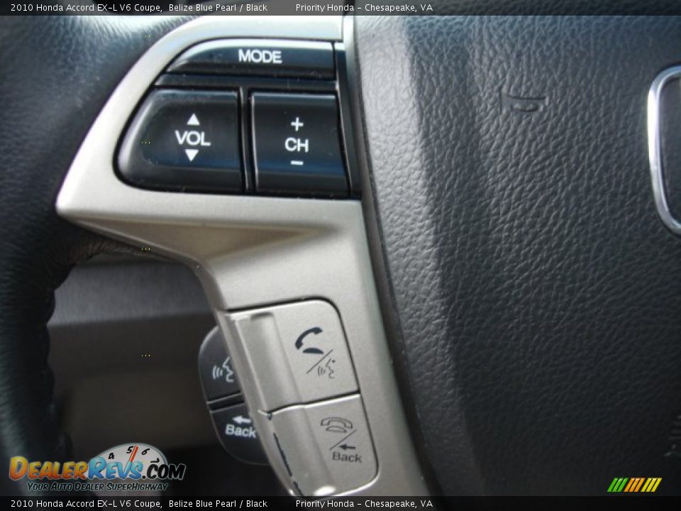 2010 Honda Accord EX-L V6 Coupe Belize Blue Pearl / Black Photo #22