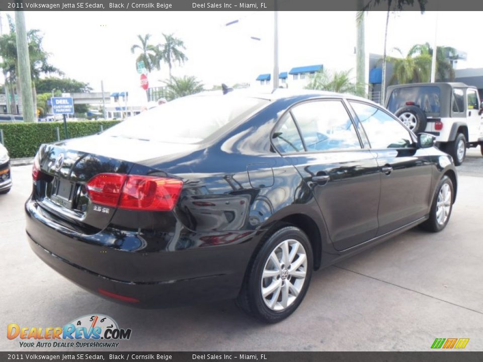 2011 Volkswagen Jetta SE Sedan Black / Cornsilk Beige Photo #5
