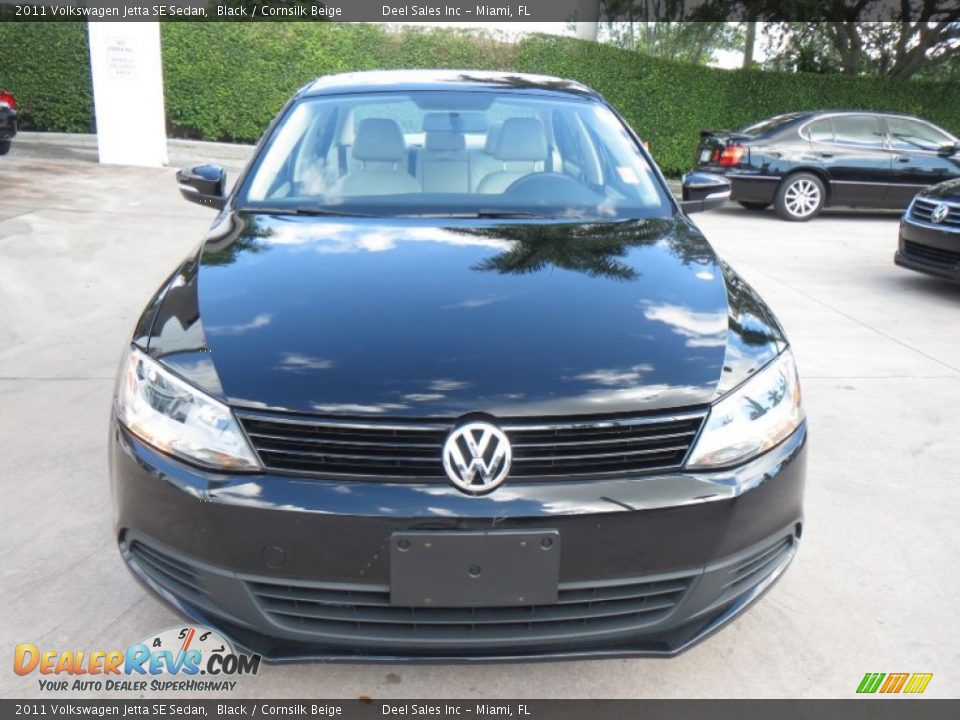 2011 Volkswagen Jetta SE Sedan Black / Cornsilk Beige Photo #8