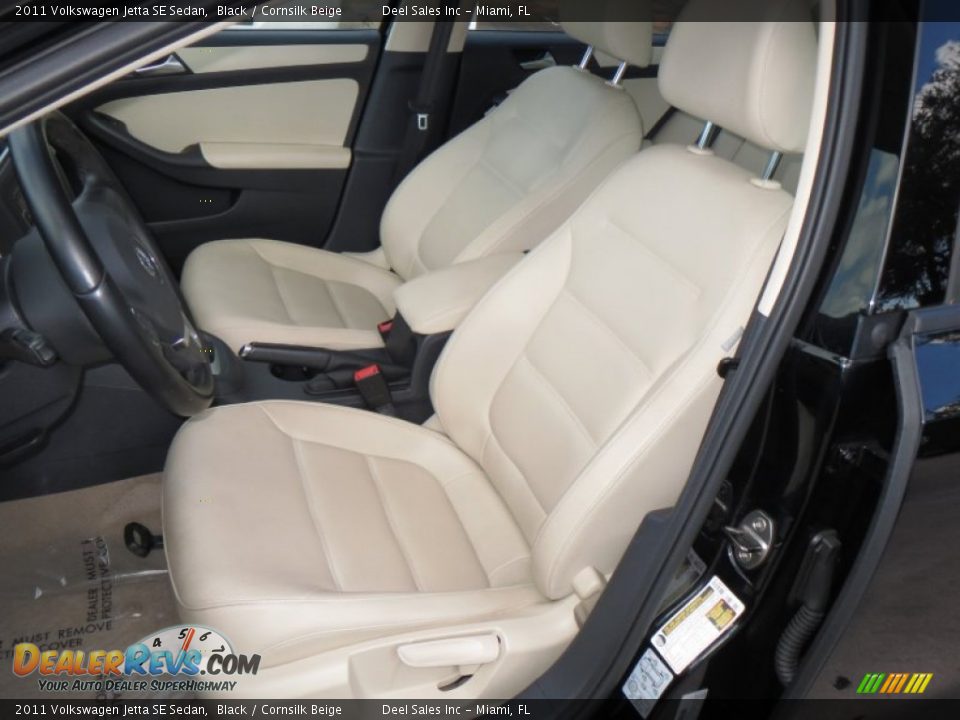 2011 Volkswagen Jetta SE Sedan Black / Cornsilk Beige Photo #9