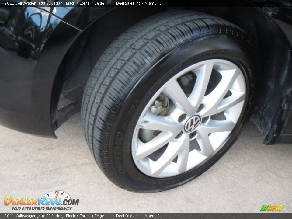 2011 Volkswagen Jetta SE Sedan Black / Cornsilk Beige Photo #13