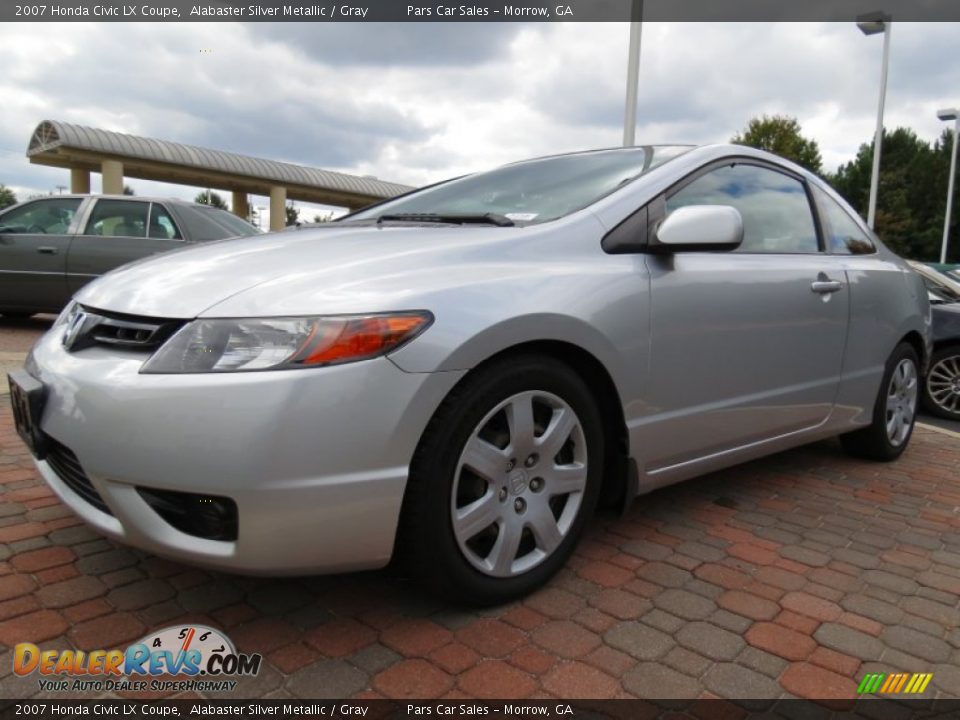 2007 Honda Civic LX Coupe Alabaster Silver Metallic / Gray Photo #1