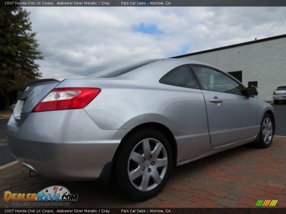 2007 Honda Civic LX Coupe Alabaster Silver Metallic / Gray Photo #3