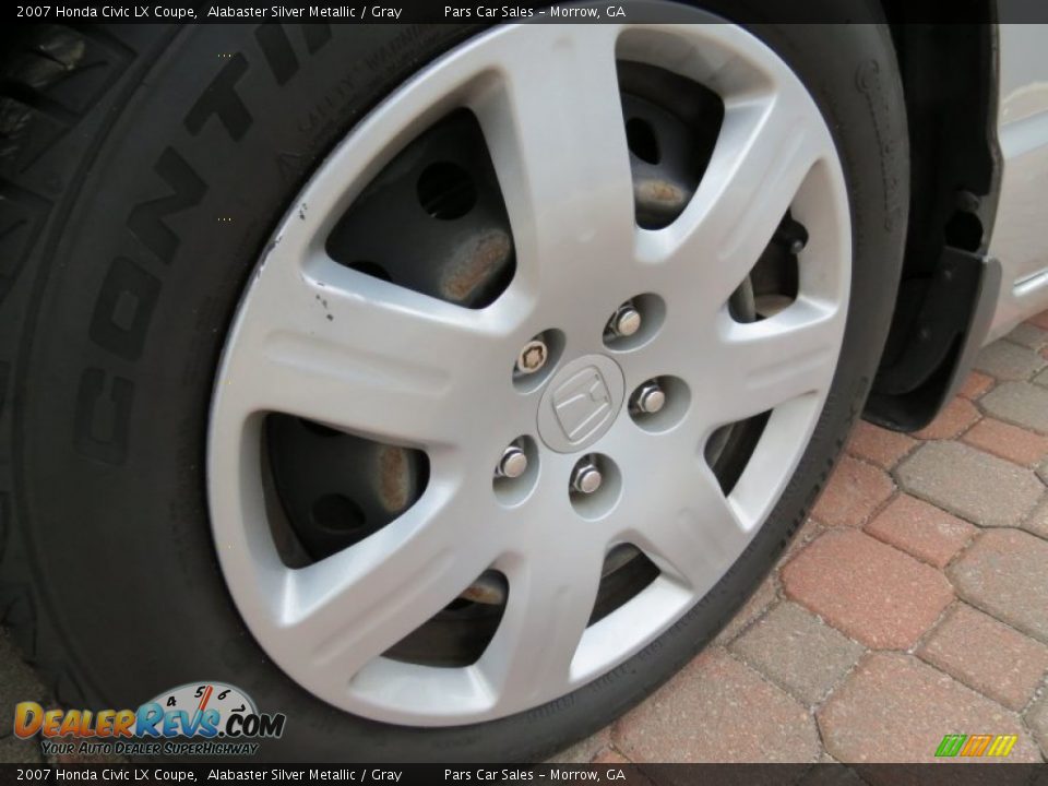 2007 Honda Civic LX Coupe Alabaster Silver Metallic / Gray Photo #5