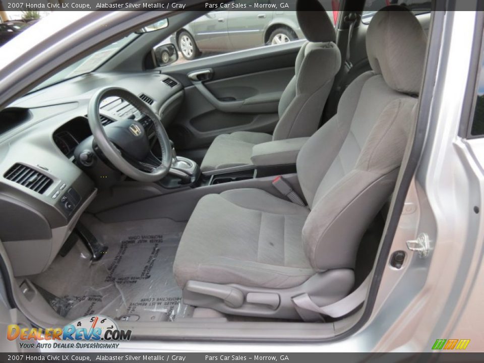 2007 Honda Civic LX Coupe Alabaster Silver Metallic / Gray Photo #6