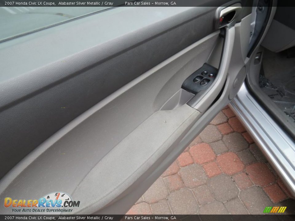 2007 Honda Civic LX Coupe Alabaster Silver Metallic / Gray Photo #7