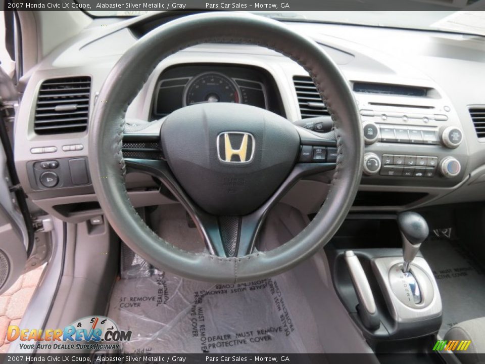 2007 Honda Civic LX Coupe Alabaster Silver Metallic / Gray Photo #8