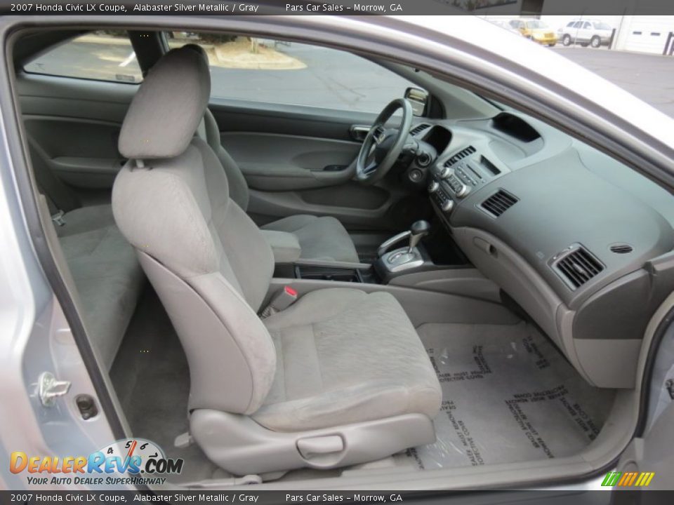 2007 Honda Civic LX Coupe Alabaster Silver Metallic / Gray Photo #10