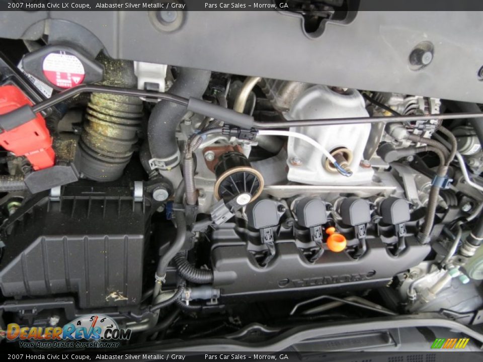 2007 Honda Civic LX Coupe Alabaster Silver Metallic / Gray Photo #11