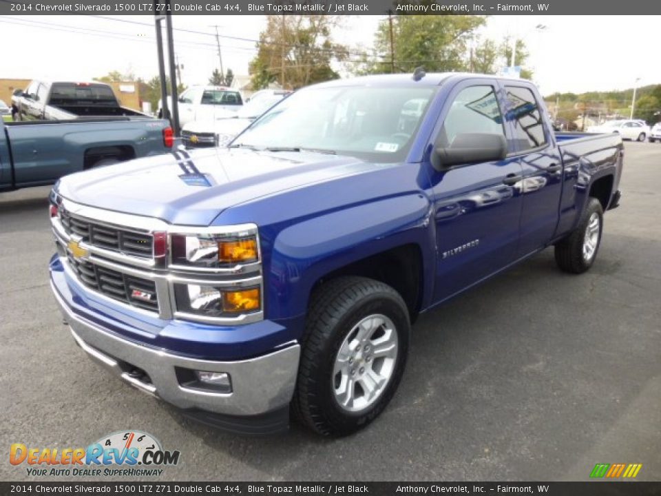 2014 Chevrolet Silverado 1500 LTZ Z71 Double Cab 4x4 Blue Topaz Metallic / Jet Black Photo #3