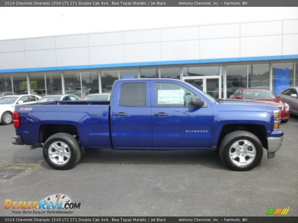 2014 Chevrolet Silverado 1500 LTZ Z71 Double Cab 4x4 Blue Topaz Metallic / Jet Black Photo #7