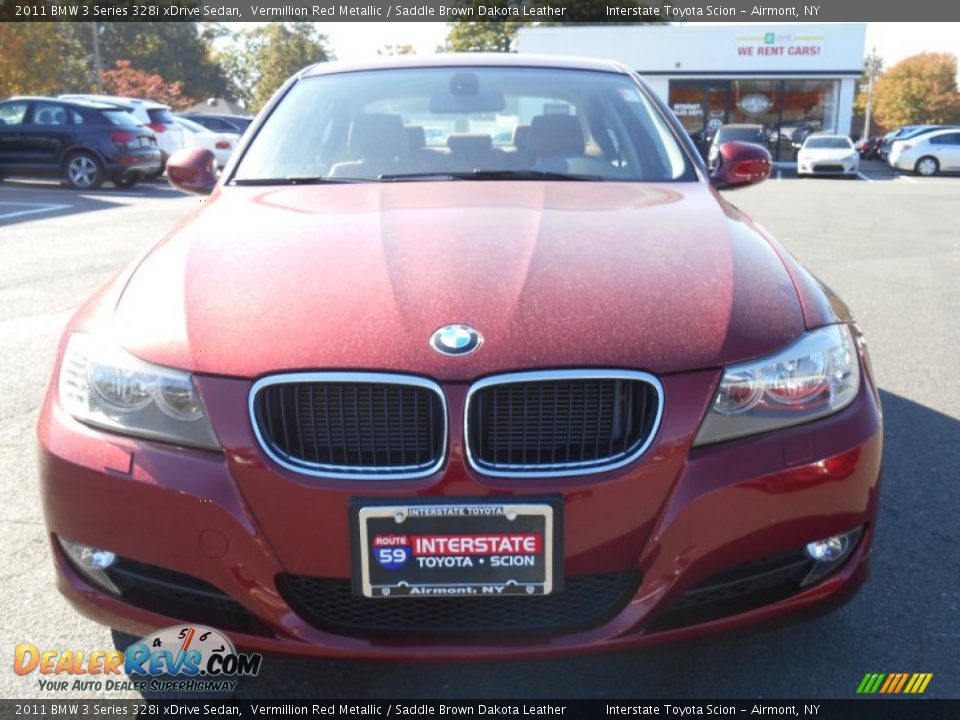2011 BMW 3 Series 328i xDrive Sedan Vermillion Red Metallic / Saddle Brown Dakota Leather Photo #2