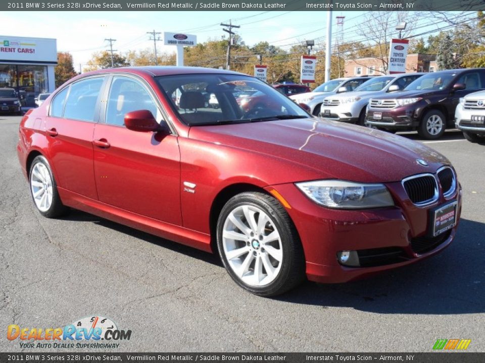2011 BMW 3 Series 328i xDrive Sedan Vermillion Red Metallic / Saddle Brown Dakota Leather Photo #3