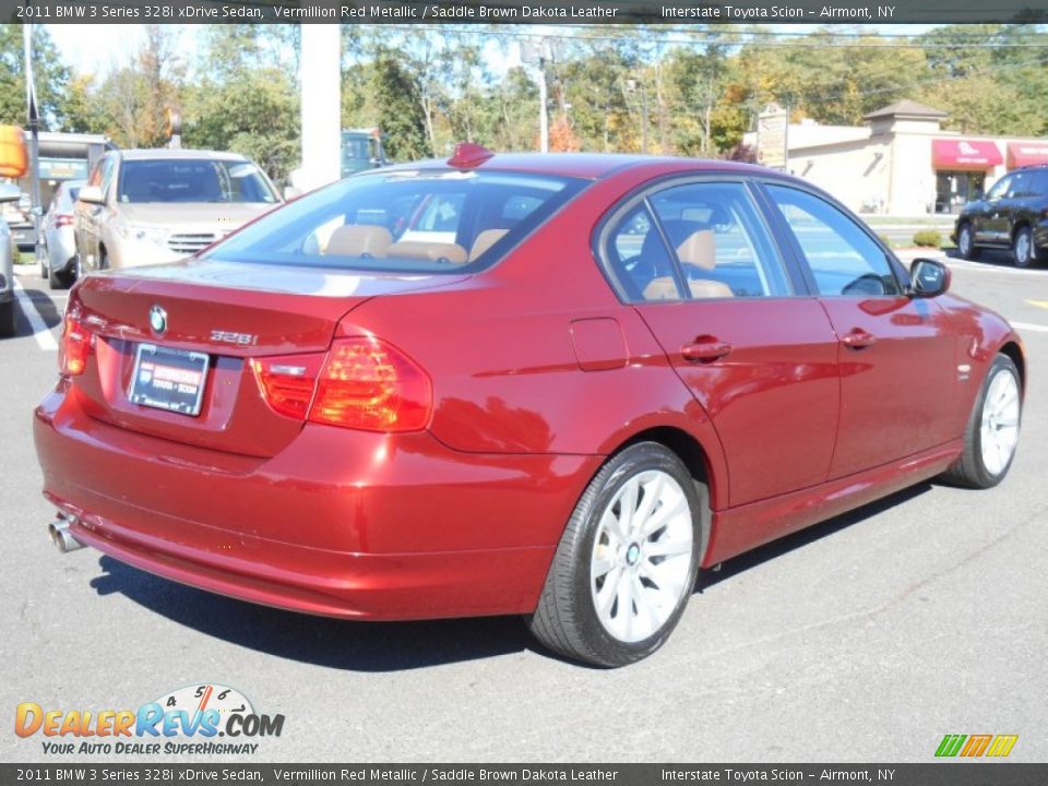 2011 BMW 3 Series 328i xDrive Sedan Vermillion Red Metallic / Saddle Brown Dakota Leather Photo #4