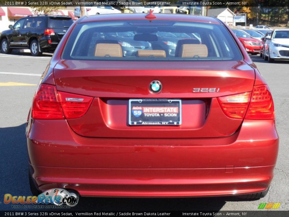 2011 BMW 3 Series 328i xDrive Sedan Vermillion Red Metallic / Saddle Brown Dakota Leather Photo #5