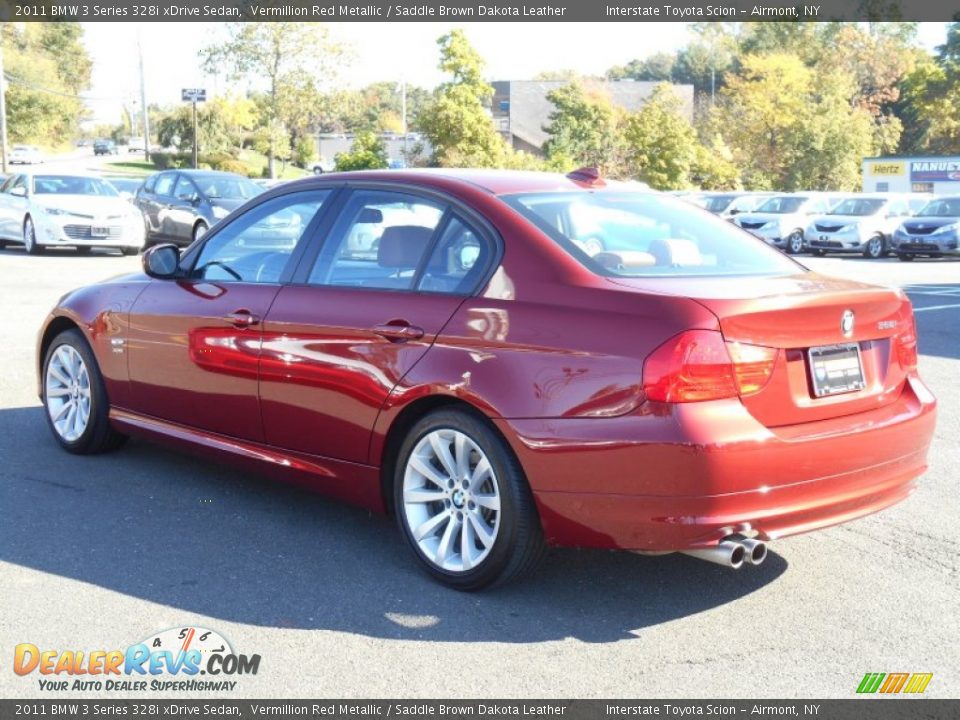 2011 BMW 3 Series 328i xDrive Sedan Vermillion Red Metallic / Saddle Brown Dakota Leather Photo #6