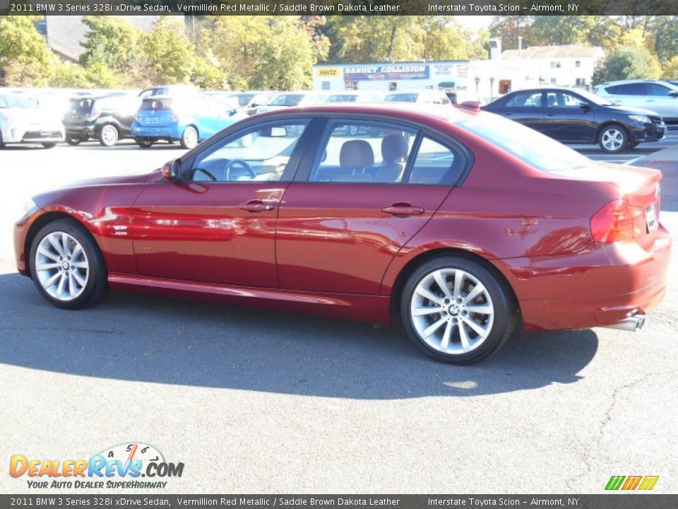 2011 BMW 3 Series 328i xDrive Sedan Vermillion Red Metallic / Saddle Brown Dakota Leather Photo #7