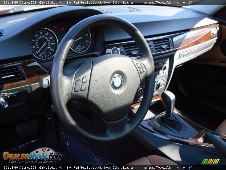 2011 BMW 3 Series 328i xDrive Sedan Vermillion Red Metallic / Saddle Brown Dakota Leather Photo #10