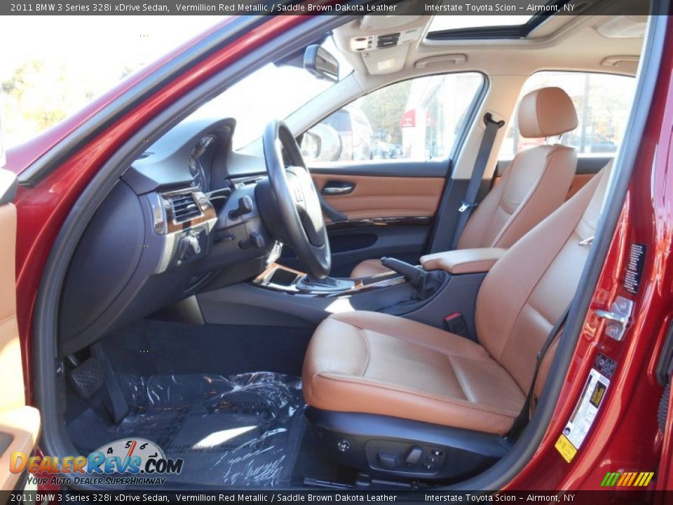 2011 BMW 3 Series 328i xDrive Sedan Vermillion Red Metallic / Saddle Brown Dakota Leather Photo #11