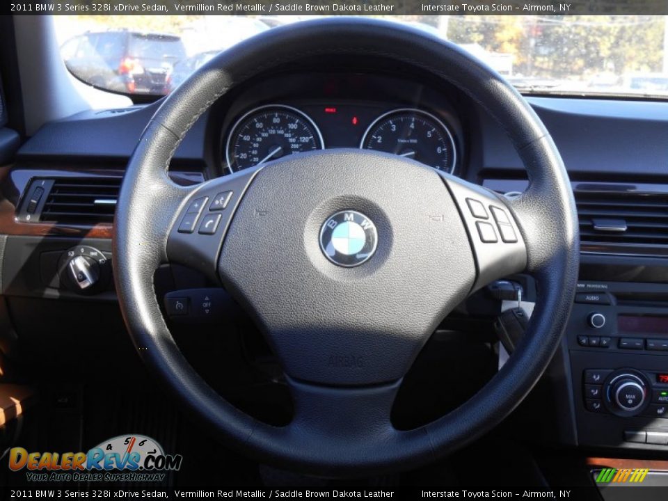 2011 BMW 3 Series 328i xDrive Sedan Vermillion Red Metallic / Saddle Brown Dakota Leather Photo #13