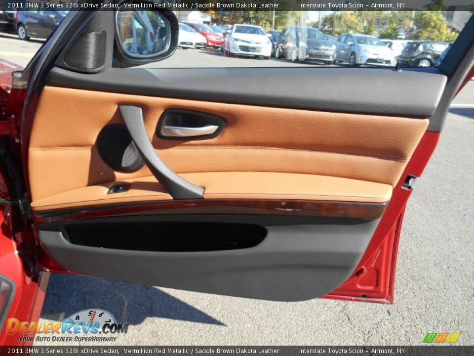 2011 BMW 3 Series 328i xDrive Sedan Vermillion Red Metallic / Saddle Brown Dakota Leather Photo #20
