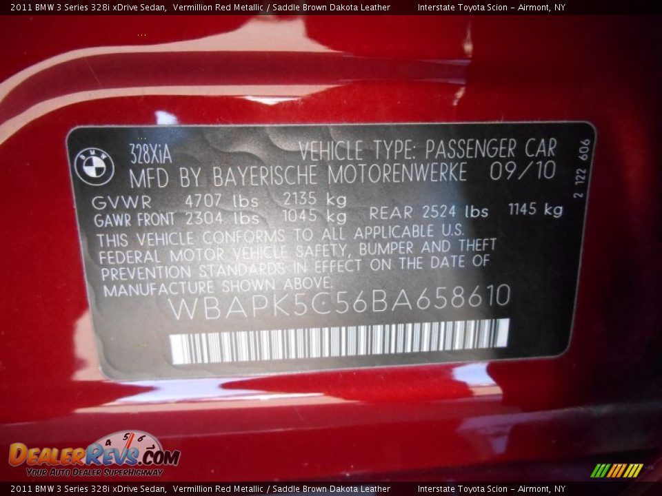 2011 BMW 3 Series 328i xDrive Sedan Vermillion Red Metallic / Saddle Brown Dakota Leather Photo #26