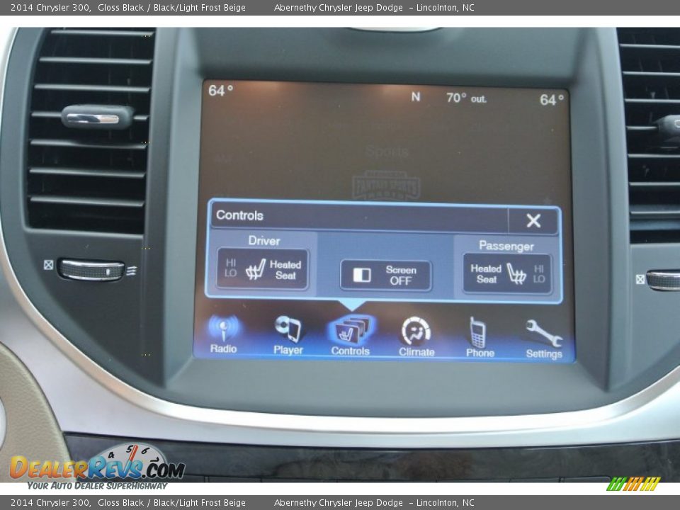 2014 Chrysler 300 Gloss Black / Black/Light Frost Beige Photo #12