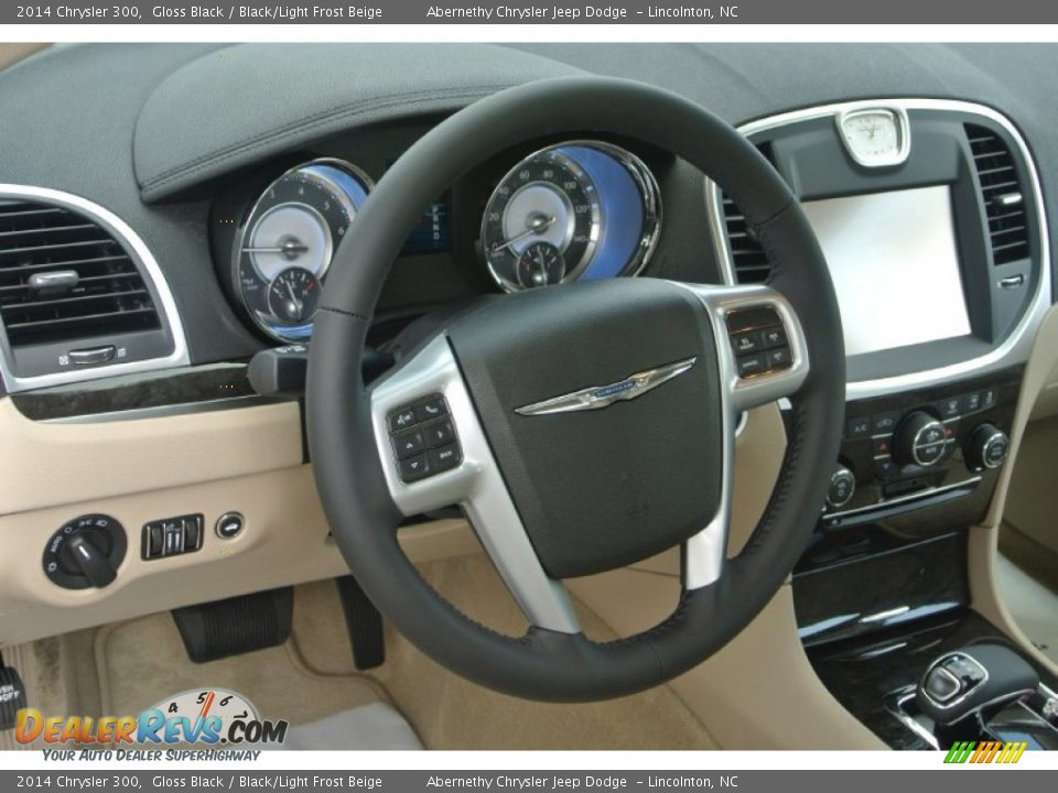 2014 Chrysler 300 Gloss Black / Black/Light Frost Beige Photo #21