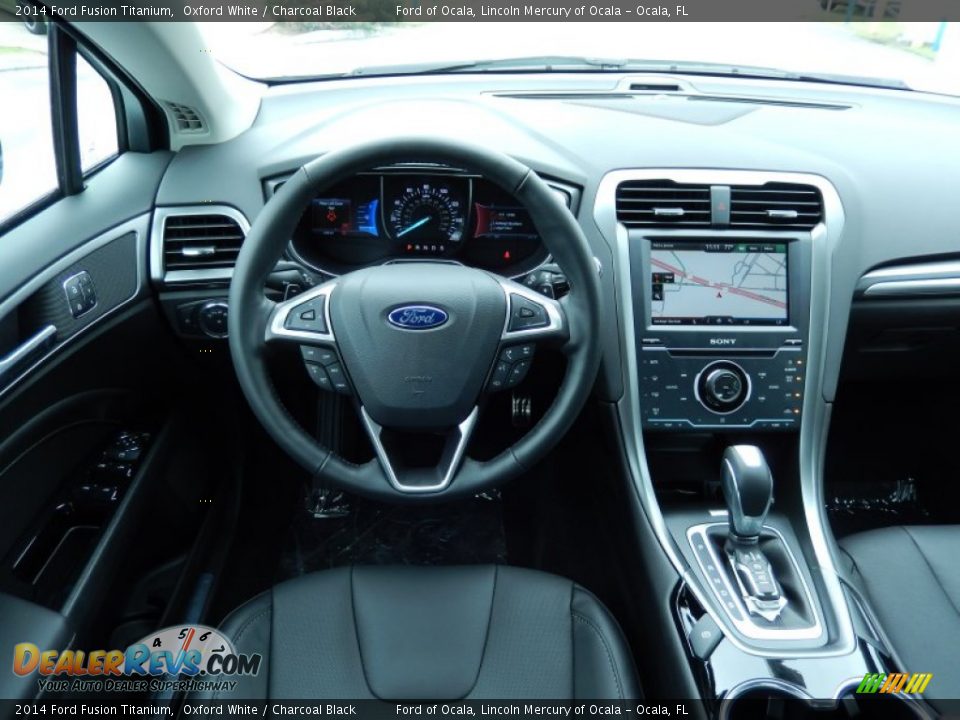 2014 Ford Fusion Titanium Oxford White / Charcoal Black Photo #8