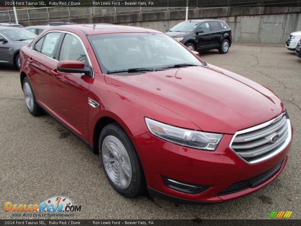 2014 Ford Taurus SEL Ruby Red / Dune Photo #2