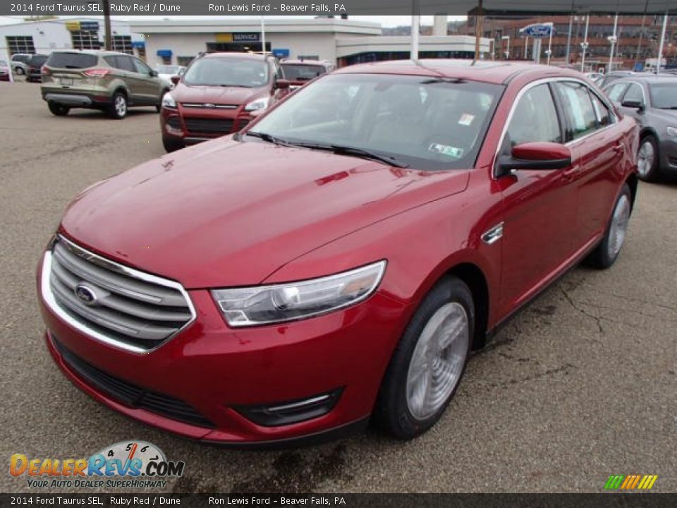 2014 Ford Taurus SEL Ruby Red / Dune Photo #4