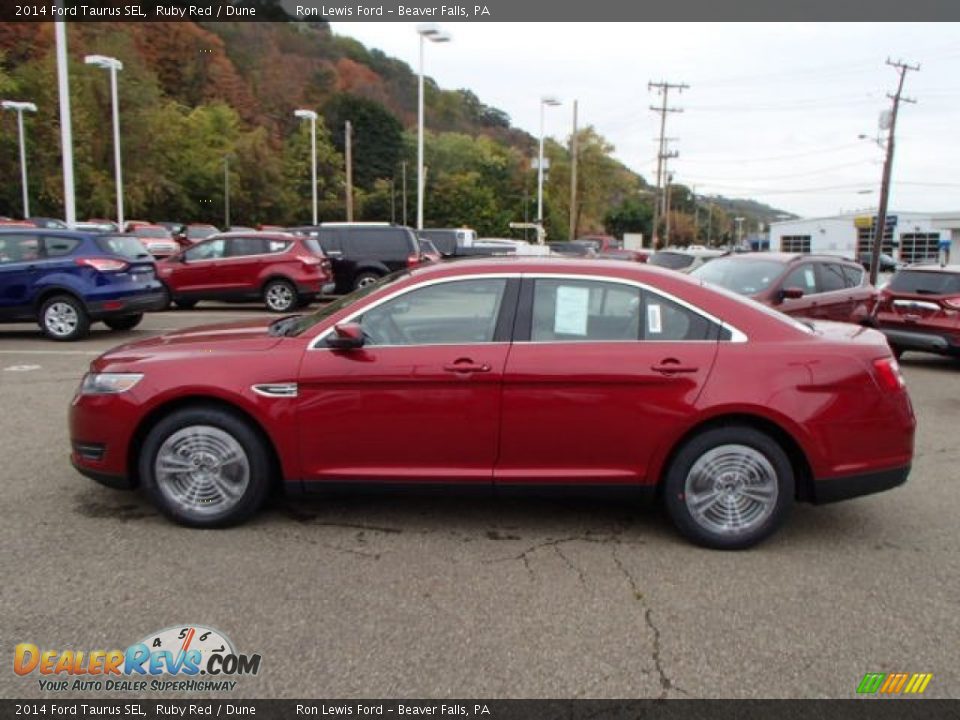2014 Ford Taurus SEL Ruby Red / Dune Photo #5